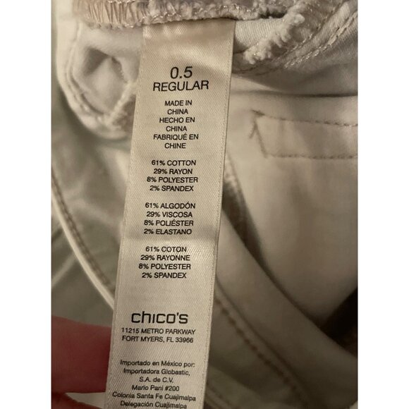 Chicos Womens Regular Size 0.5 Beige Straight-Leg Jeans With Cotton Blend - Picture 3 of 3